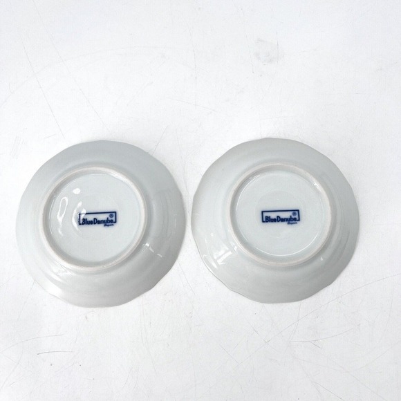 Blue Danube Blue Onion 5.5" Porcelain Tea Saucers Japan Rectangle Stamp 2 Pcs - Picture 4 of 5